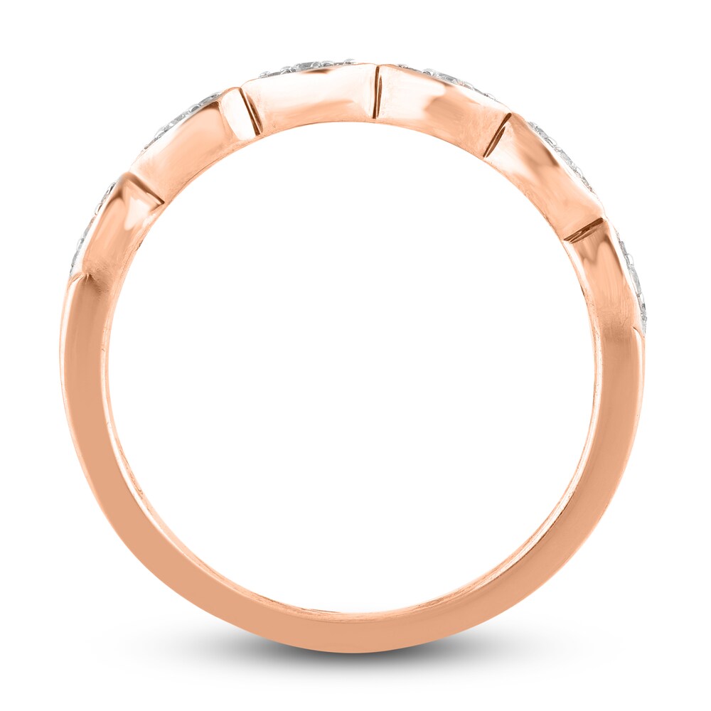 Diamond Wedding Band 1/10 ct tw Round 14K Rose Gold vQINgYTZ