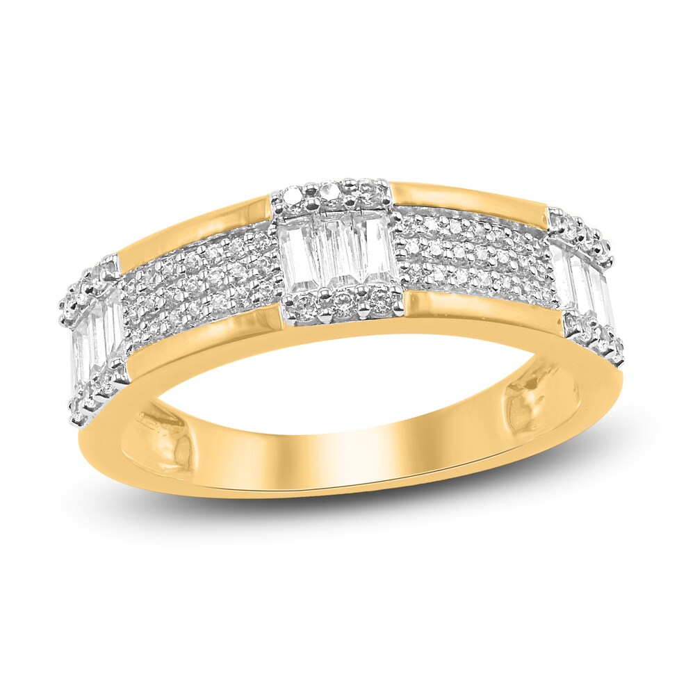 Diamond Ring 1/2 ct tw Round/Baguette 14K Yellow Gold/Rhodium vTvgW1H2 Diamond Ring 1/2 ct tw Round/Baguette 14K Yellow Gold/Rhodium vTvgW1H2
