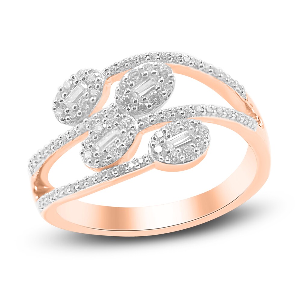 Diamond Ring 1 ct tw Round/Baguette 14K Rose Gold/Rhodium vdqbKpKM Diamond Ring 1 ct tw Round/Baguette 14K Rose Gold/Rhodium vdqbKpKM