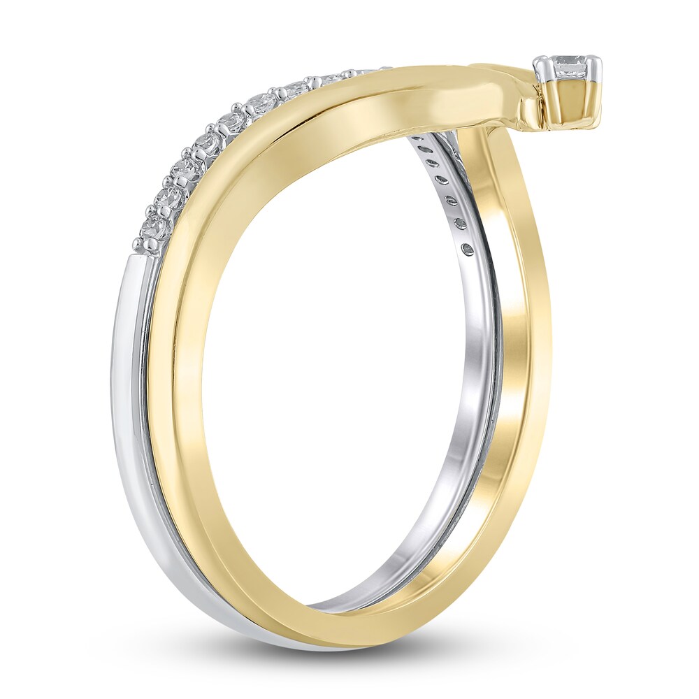 Diamond Contour Wedding Band 1/6 ct tw Round 10K Two-Tone Gold vipDcFZB Diamond Contour Wedding Band 1/6 ct tw Round 10K Two-Tone Gold vipDcFZB