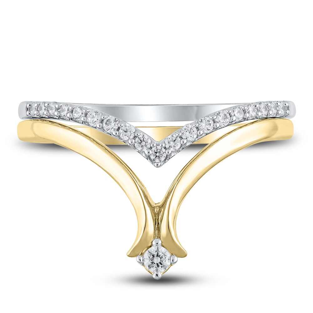 Diamond Contour Wedding Band 1/6 ct tw Round 10K Two-Tone Gold vipDcFZB Diamond Contour Wedding Band 1/6 ct tw Round 10K Two-Tone Gold vipDcFZB