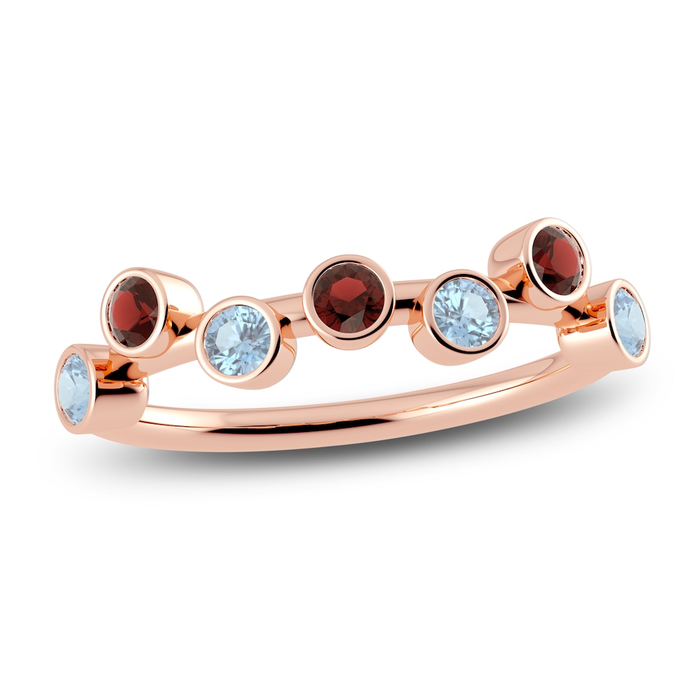 Juliette Maison Natural Aquamarine & Natural Garnet Ring 10K Rose Gold vlBmXReZ Juliette Maison Natural Aquamarine & Natural Garnet Ring 10K Rose Gold vlBmXReZ