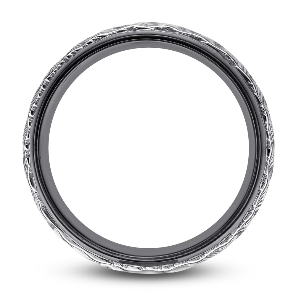 Men\'s Wedding Band Black Zirconium/Damascus Steel 8.0mm vpdIu5y7 Men\'s Wedding Band Black Zirconium/Damascus Steel 8.0mm vpdIu5y7