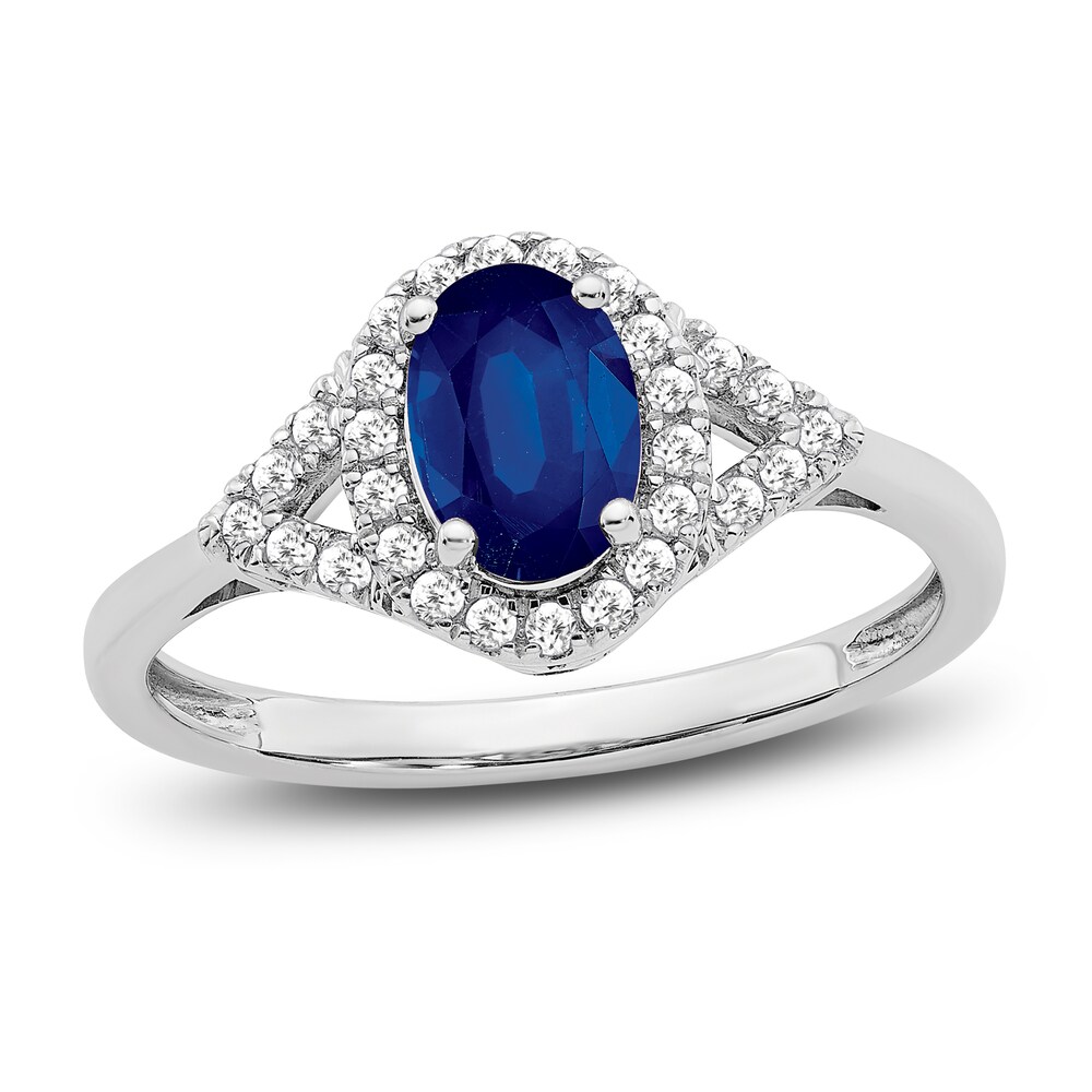 Lab-Created Blue Sapphire Ring 1/5 ct tw Diamonds 14K White Gold vxMAqjAK Lab-Created Blue Sapphire Ring 1/5 ct tw Diamonds 14K White Gold vxMAqjAK