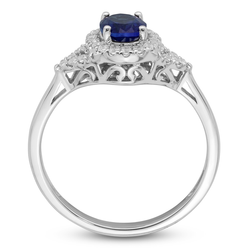 Lab-Created Blue Sapphire Ring 1/5 ct tw Diamonds 14K White Gold vxMAqjAK Lab-Created Blue Sapphire Ring 1/5 ct tw Diamonds 14K White Gold vxMAqjAK