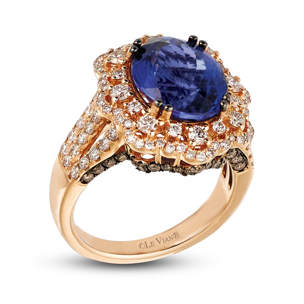 Le Vian Natural Tanzanite Ring 1-3/8 ct tw Diamonds 18K Strawberry Gold vxluhM6H