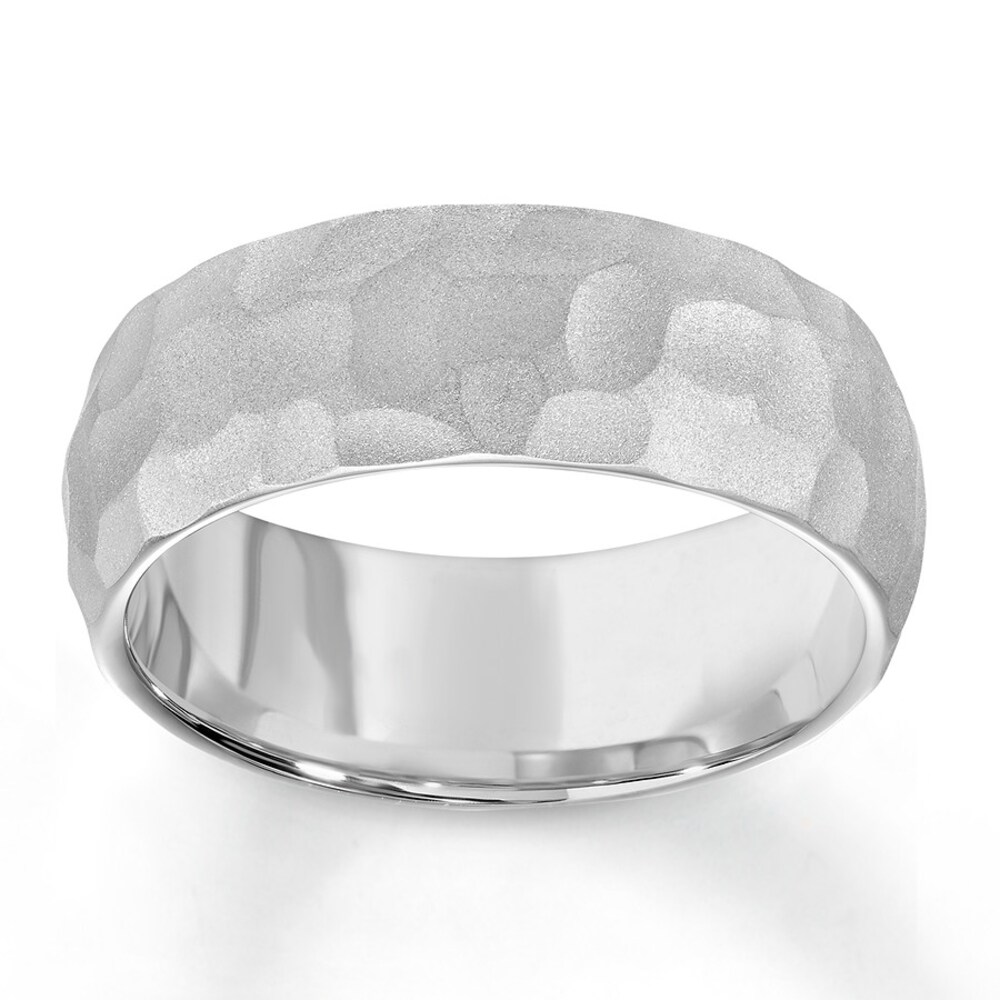 Hammered Finish Wedding Band White Tungsten Carbide 8mm w0BOmcfg Hammered Finish Wedding Band White Tungsten Carbide 8mm w0BOmcfg