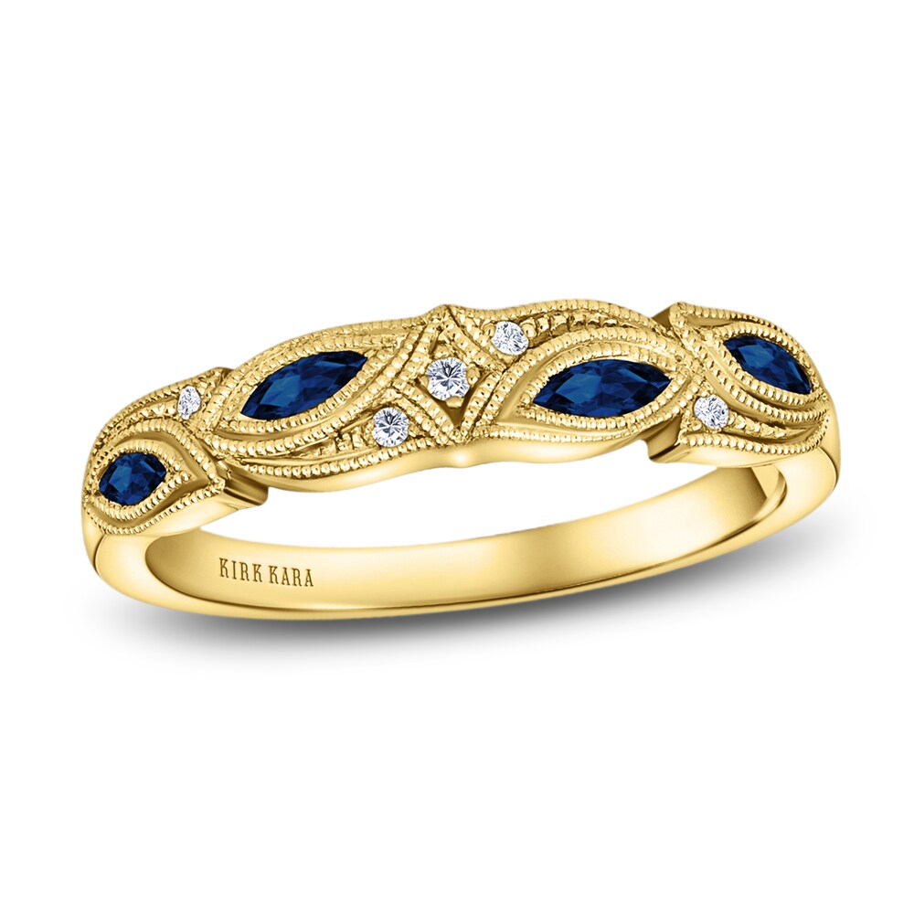 Kirk Kara Natural Blue Sapphire Anniversary Band Diamond Accents 18K Yellow Gold w5daCaaW Kirk Kara Natural Blue Sapphire Anniversary Band Diamond Accents 18K Yellow Gold w5daCaaW