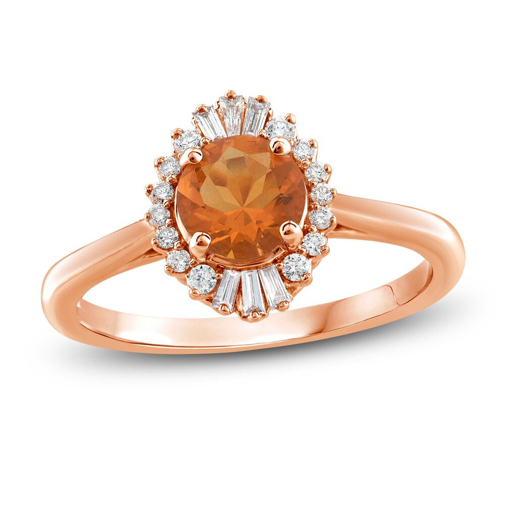 Natural Fire Opal Ring 1/6 ct tw Diamonds 10K Rose Gold w9s3IWl0 Natural Fire Opal Ring 1/6 ct tw Diamonds 10K Rose Gold w9s3IWl0