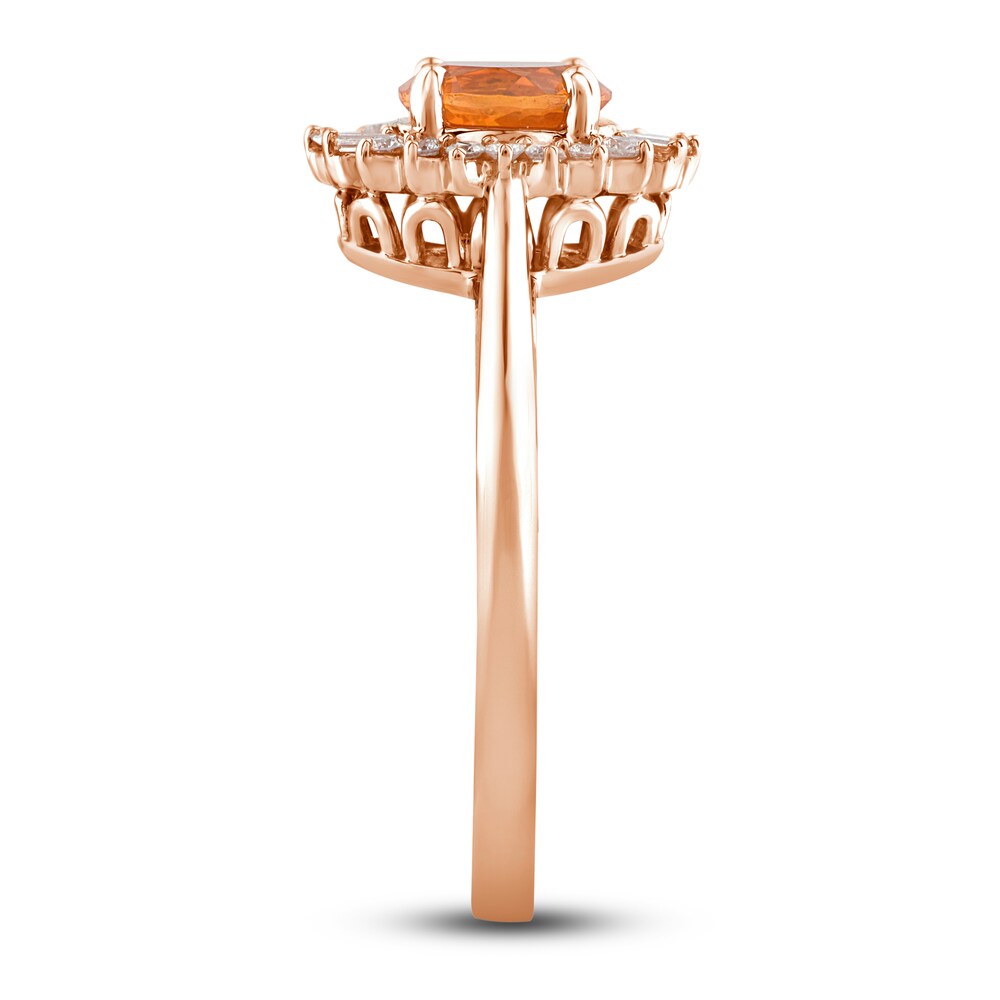 Natural Fire Opal Ring 1/6 ct tw Diamonds 10K Rose Gold w9s3IWl0 Natural Fire Opal Ring 1/6 ct tw Diamonds 10K Rose Gold w9s3IWl0