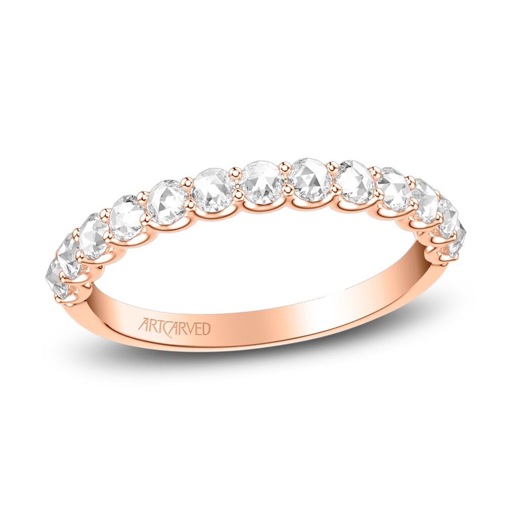 ArtCarved Rose-Cut Diamond Anniversary Band 1/2 ct tw 14K Rose Gold wAIVyJcd ArtCarved Rose-Cut Diamond Anniversary Band 1/2 ct tw 14K Rose Gold wAIVyJcd