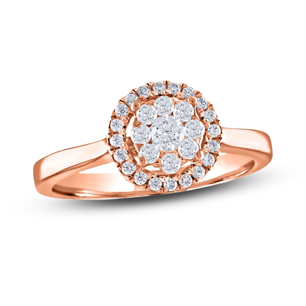 Diamond Ring 3/8 ct tw Round 14K Rose Gold wIUHsoaN Diamond Ring 3/8 ct tw Round 14K Rose Gold wIUHsoaN