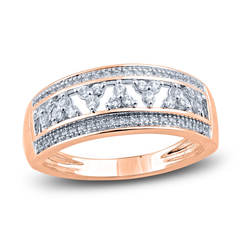 Diamond Floral Anniversary Band 1/4 ct tw Round 14K Rose Gold wQrBtbkL Diamond Floral Anniversary Band 1/4 ct tw Round 14K Rose Gold wQrBtbkL