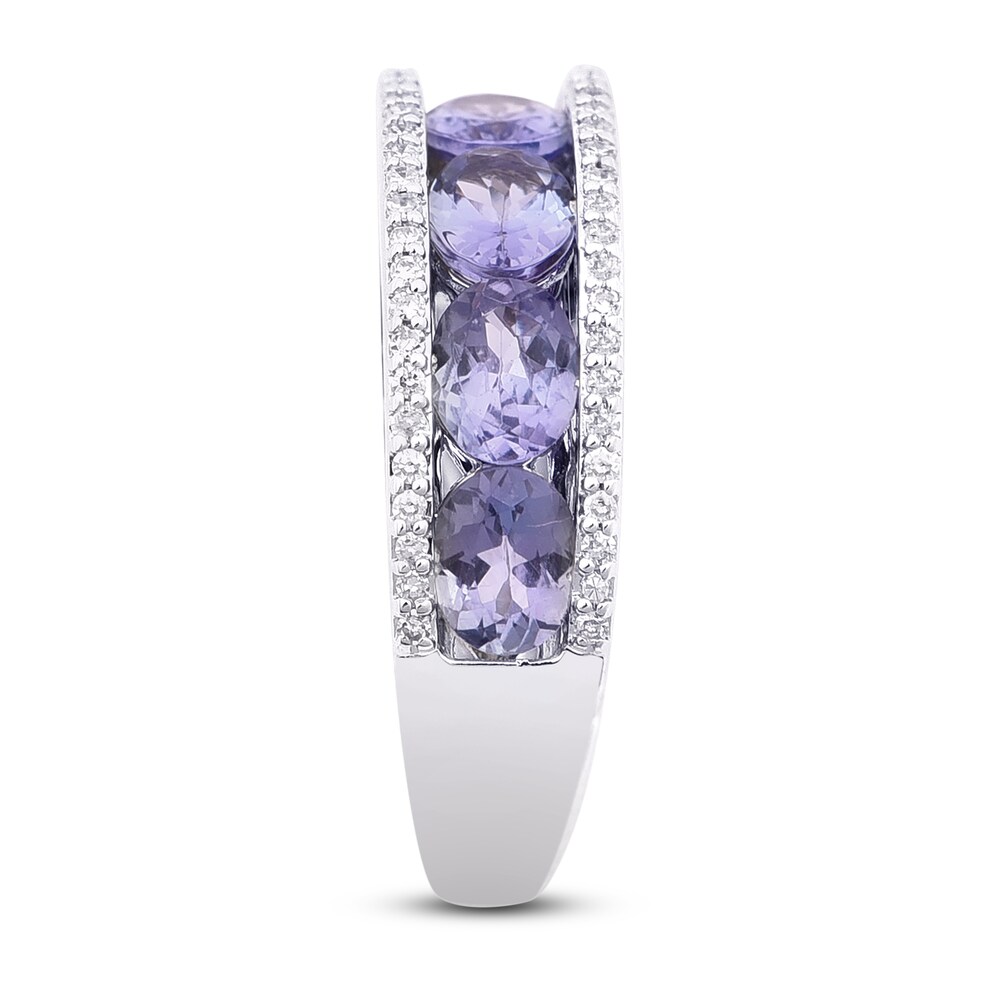 Natural Tanzanite Anniversary Ring 1/4 ct tw Diamonds 14K White Gold wTOx0ghN Natural Tanzanite Anniversary Ring 1/4 ct tw Diamonds 14K White Gold wTOx0ghN