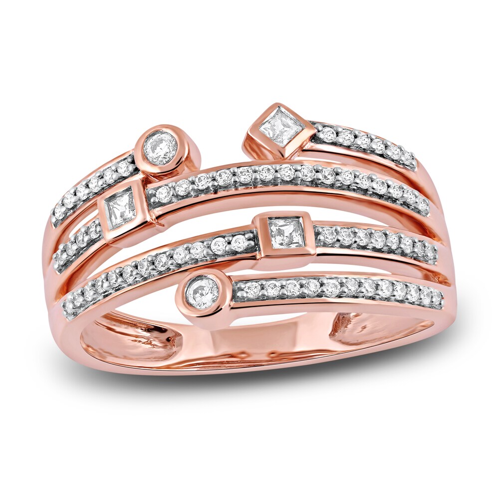 Diamond Stackable Ring 1/4 ct tw Round/Princess 14K Rose Gold wVWybibU Diamond Stackable Ring 1/4 ct tw Round/Princess 14K Rose Gold wVWybibU