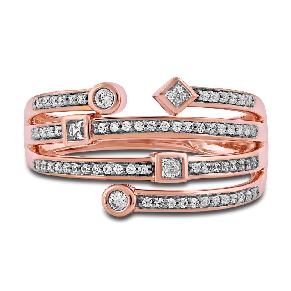 Diamond Stackable Ring 1/4 ct tw Round/Princess 14K Rose Gold wVWybibU Diamond Stackable Ring 1/4 ct tw Round/Princess 14K Rose Gold wVWybibU