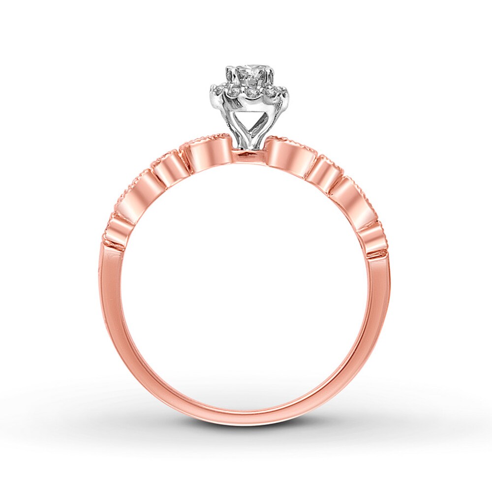 Diamond Ring 1/4 ct tw Round Bezel-set 10K Two-Tone Gold waqvKsZN Diamond Ring 1/4 ct tw Round Bezel-set 10K Two-Tone Gold waqvKsZN