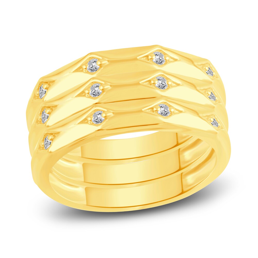 Diamond Stackable Ring 1/6 ct tw Round 10K Yellow Gold wawMgMoX Diamond Stackable Ring 1/6 ct tw Round 10K Yellow Gold wawMgMoX