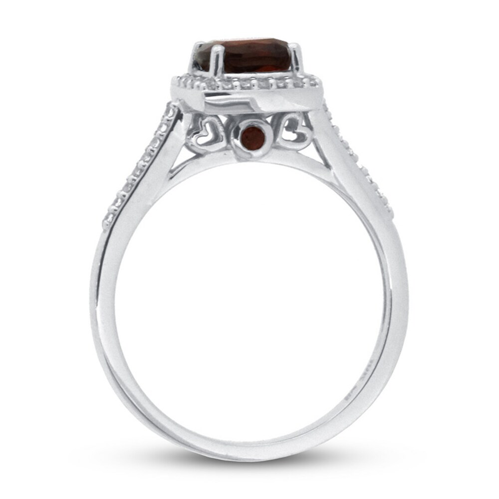 Garnet & White Topaz Ring 10K White Gold wq1bYzrB Garnet & White Topaz Ring 10K White Gold wq1bYzrB