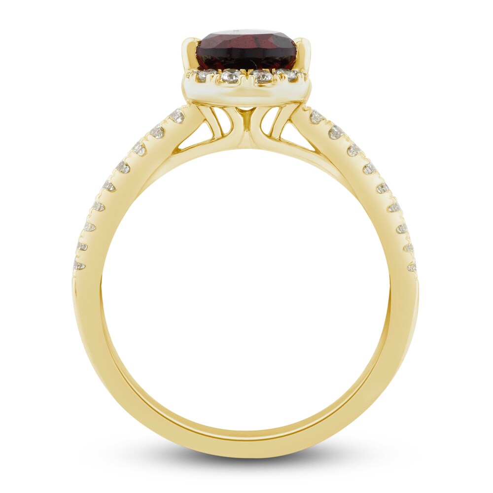 Natural Garnet Ring 1/5 ct tw Diamonds 10K Yellow Gold wsZr2Mzs Natural Garnet Ring 1/5 ct tw Diamonds 10K Yellow Gold wsZr2Mzs