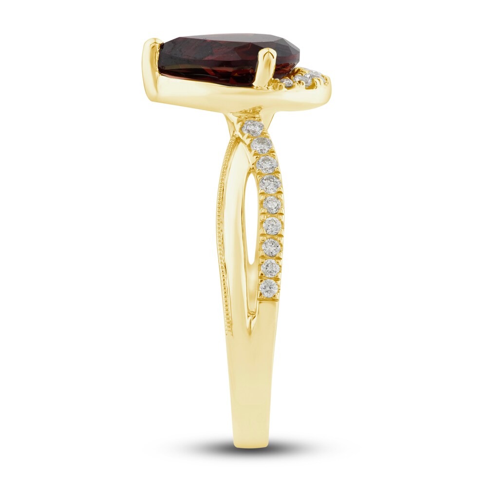 Natural Garnet Ring 1/5 ct tw Diamonds 10K Yellow Gold wsZr2Mzs Natural Garnet Ring 1/5 ct tw Diamonds 10K Yellow Gold wsZr2Mzs