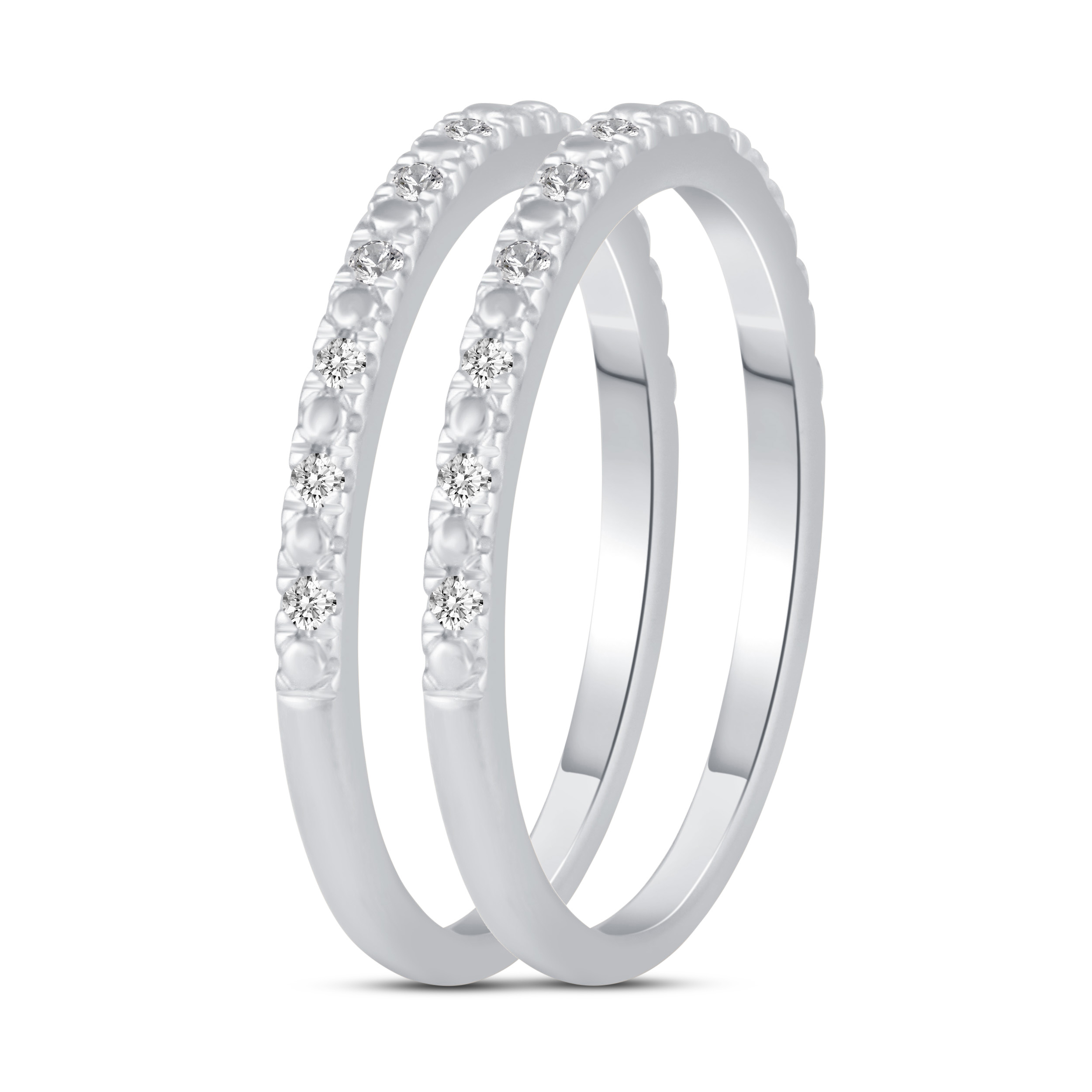 Diamond Double Wedding Band Set 1/8 ct tw 14K White Gold x2gXKu5p Diamond Double Wedding Band Set 1/8 ct tw 14K White Gold x2gXKu5p