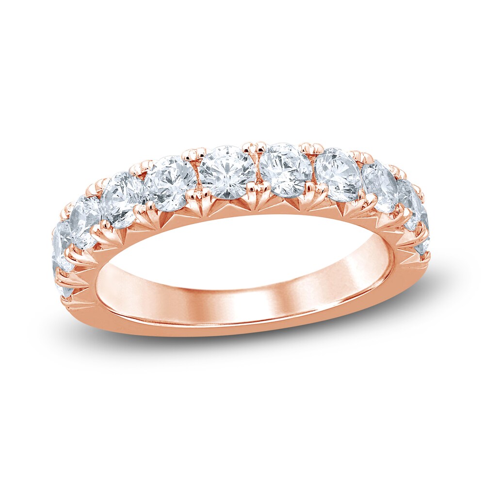 French Pave Diamond Wedding Band 1-1/2 ct tw Round 14K Rose Gold xDF1INHB French Pave Diamond Wedding Band 1-1/2 ct tw Round 14K Rose Gold xDF1INHB