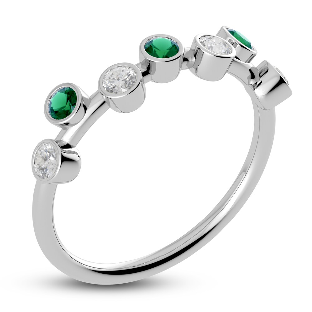 Juliette Maison Natural Emerald & Natural White Sapphire Ring 10K White Gold xFFzbiza Juliette Maison Natural Emerald & Natural White Sapphire Ring 10K White Gold xFFzbiza