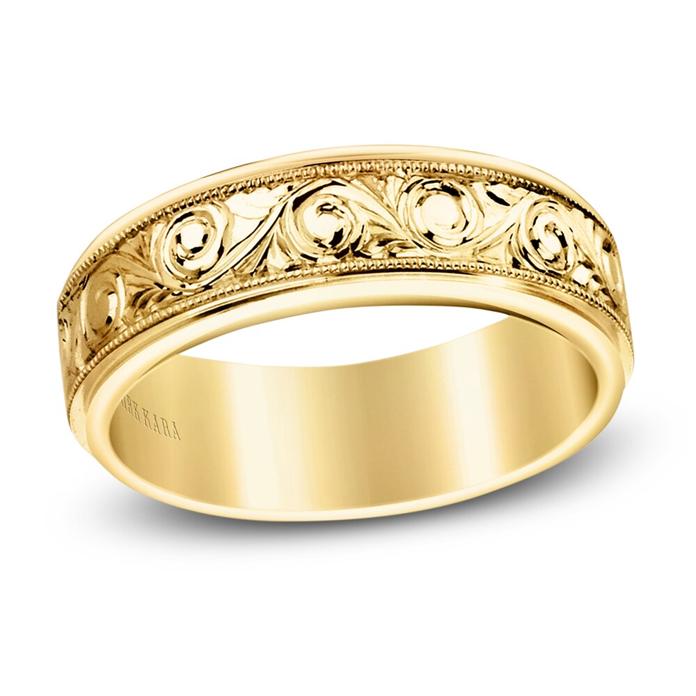 Kirk Kara Men's Engraved Wedding Band 18K Yellow Gold xFjhFvqL Kirk Kara Men's Engraved Wedding Band 18K Yellow Gold xFjhFvqL
