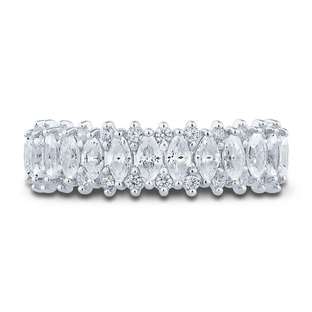 Pnina Tornai Diamond Anniversary Ring 1 ct tw Marquise/Round 14K White Gold xFxRePkM