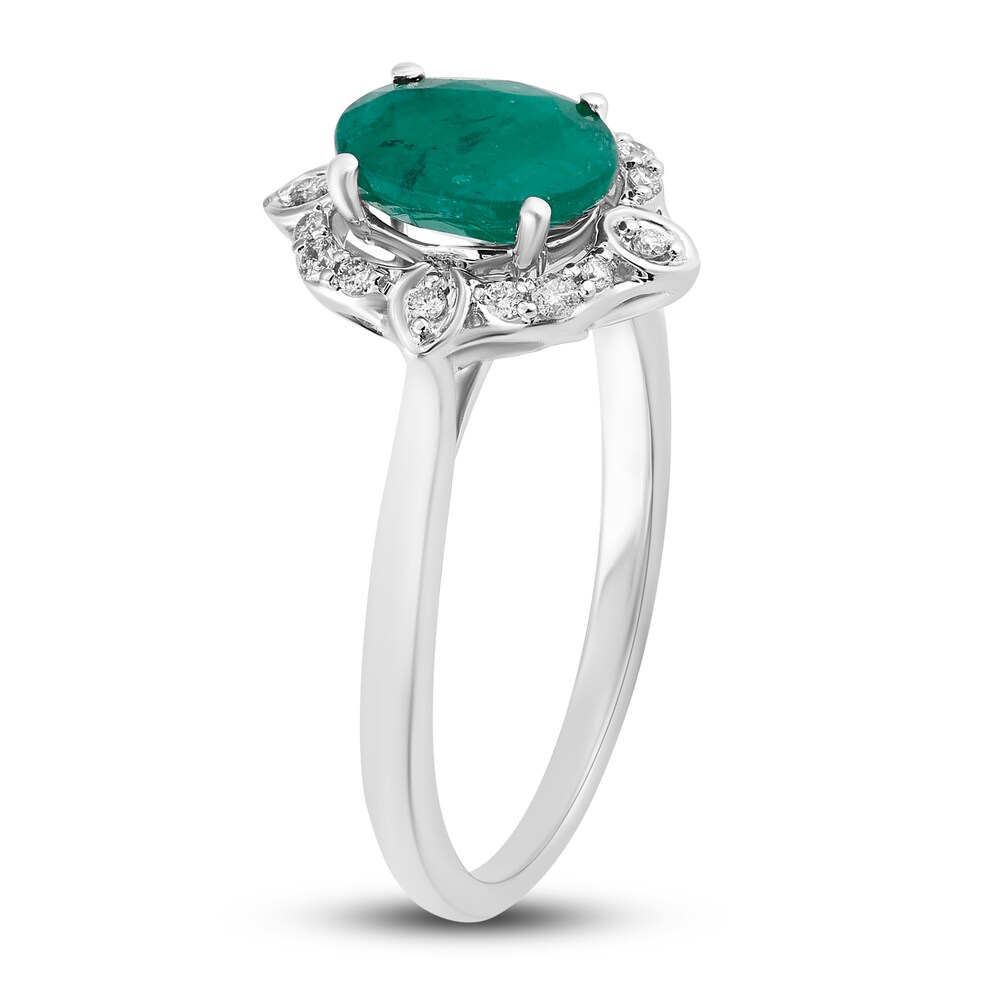 Natural Emerald Engagement Ring 1/10 ct tw Diamonds 14K White Gold xHpcSHb8 Natural Emerald Engagement Ring 1/10 ct tw Diamonds 14K White Gold xHpcSHb8