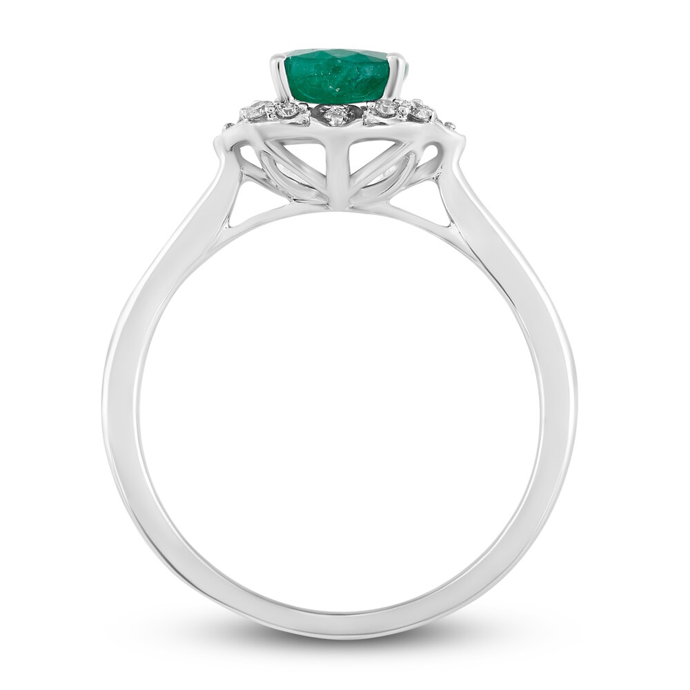 Natural Emerald Engagement Ring 1/10 ct tw Diamonds 14K White Gold xHpcSHb8 Natural Emerald Engagement Ring 1/10 ct tw Diamonds 14K White Gold xHpcSHb8