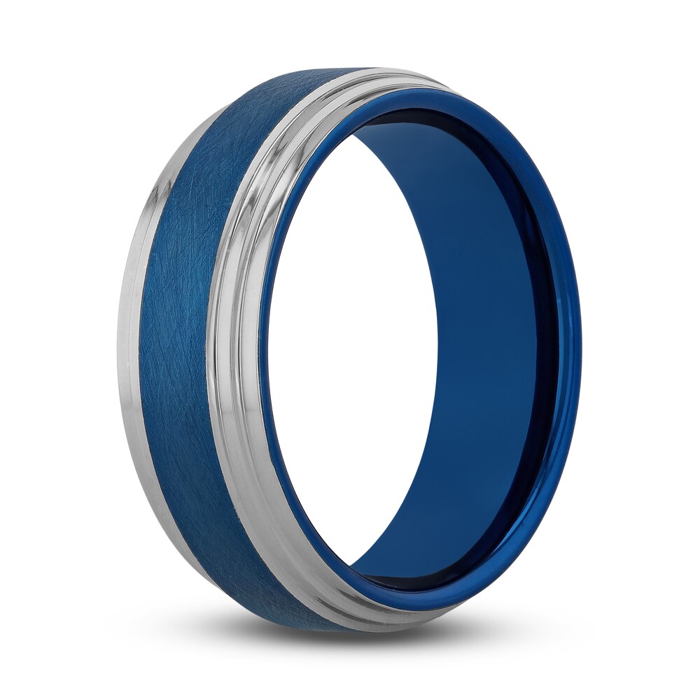 Wedding Band Blue Tungsten 8mm xS5QeGal Wedding Band Blue Tungsten 8mm xS5QeGal