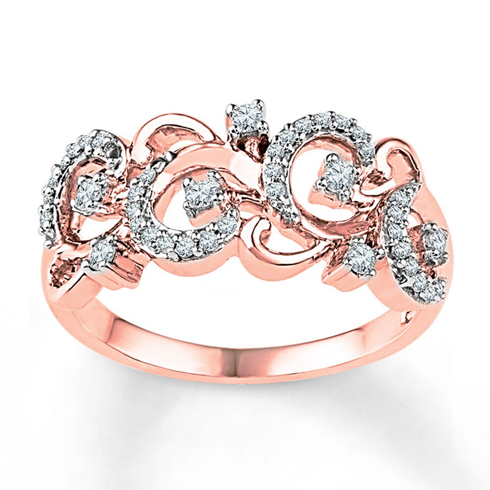 Diamond Ring 1/4 ct tw Round-cut 10K Rose Gold xXZiIRoK Diamond Ring 1/4 ct tw Round-cut 10K Rose Gold xXZiIRoK