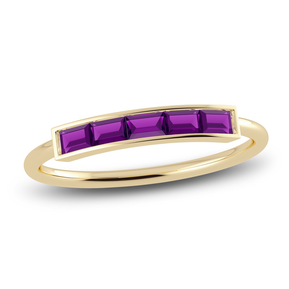 Juliette Maison Natural Amethyst Baguette Bar Ring 10K Yellow Gold xYLBftHm Juliette Maison Natural Amethyst Baguette Bar Ring 10K Yellow Gold xYLBftHm