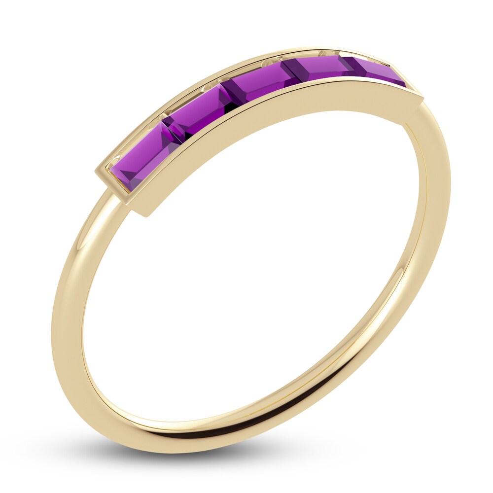 Juliette Maison Natural Amethyst Baguette Bar Ring 10K Yellow Gold xYLBftHm Juliette Maison Natural Amethyst Baguette Bar Ring 10K Yellow Gold xYLBftHm