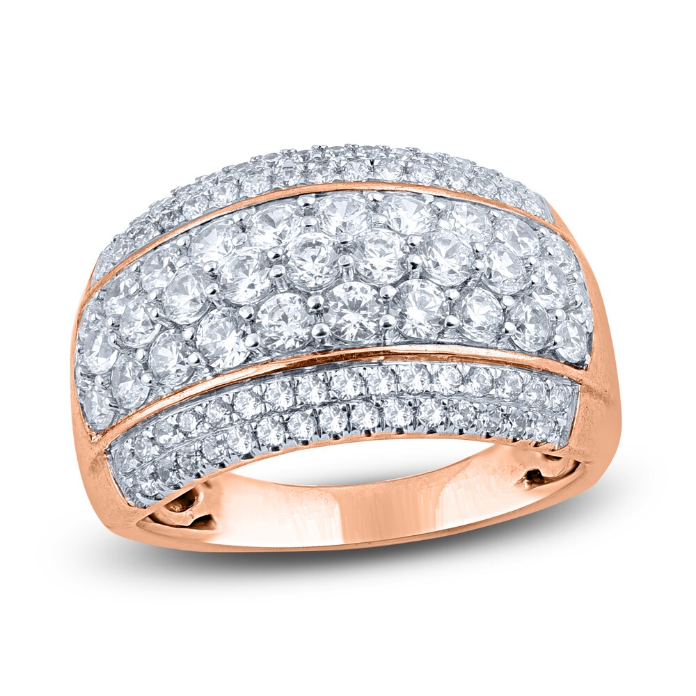 Diamond Multi-Row Anniversary Band 2 ct tw Round 14K Rose Gold xZlREl0G