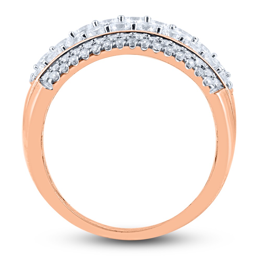 Diamond Multi-Row Anniversary Band 2 ct tw Round 14K Rose Gold xZlREl0G Diamond Multi-Row Anniversary Band 2 ct tw Round 14K Rose Gold xZlREl0G