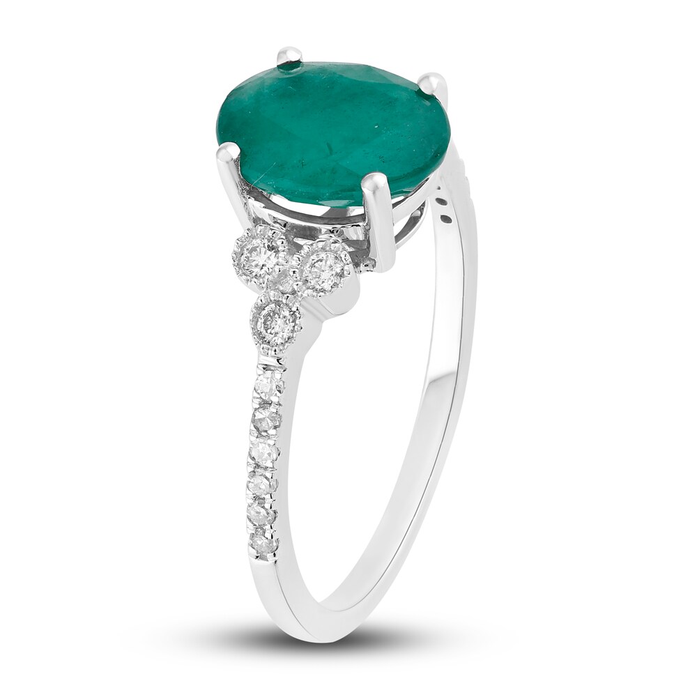 Natural Emerald Engagement Ring 1/6 ct tw Diamonds 14K White Gold xfB9yVxl Natural Emerald Engagement Ring 1/6 ct tw Diamonds 14K White Gold xfB9yVxl