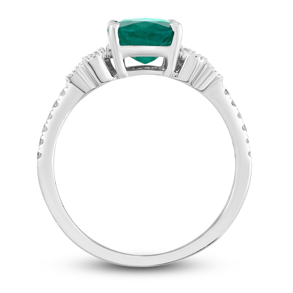 Natural Emerald Engagement Ring 1/6 ct tw Diamonds 14K White Gold xfB9yVxl Natural Emerald Engagement Ring 1/6 ct tw Diamonds 14K White Gold xfB9yVxl