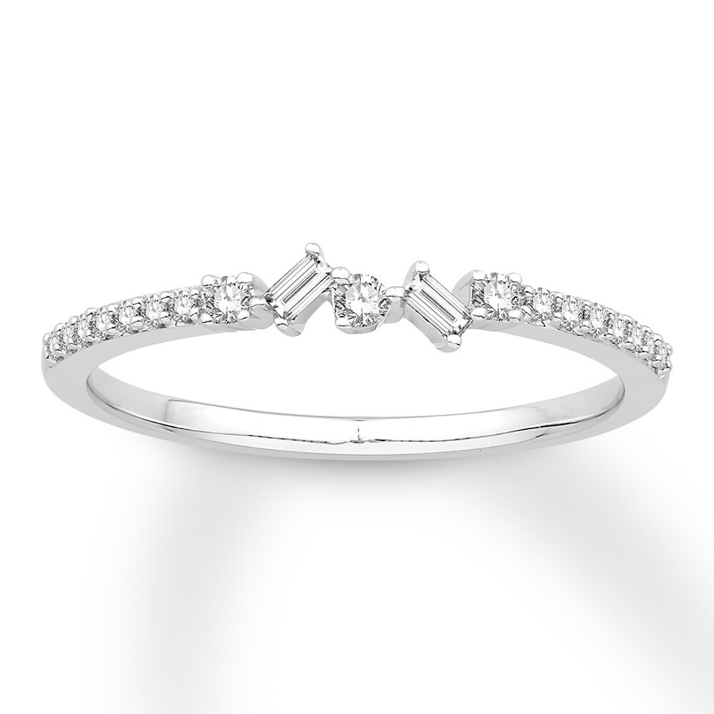 Diamond Anniversary Ring 1/6 ct tw Round/Baguette 10K White Gold xkrFSfK5 Diamond Anniversary Ring 1/6 ct tw Round/Baguette 10K White Gold xkrFSfK5