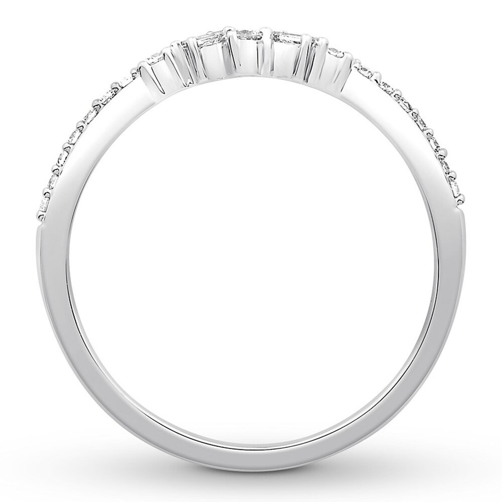 Diamond Anniversary Ring 1/6 ct tw Round/Baguette 10K White Gold xkrFSfK5 Diamond Anniversary Ring 1/6 ct tw Round/Baguette 10K White Gold xkrFSfK5