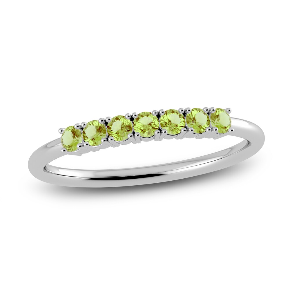 Juliette Maison Natural Peridot Half Eternity Ring 10K White Gold xnlb57uI