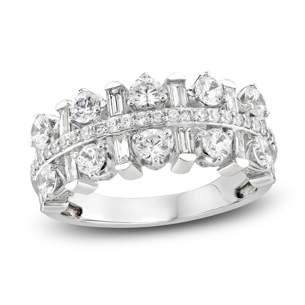 Diamond Ring 1-1/2 ct tw Baguette/Round 14K White Gold xzlSjd91 Diamond Ring 1-1/2 ct tw Baguette/Round 14K White Gold xzlSjd91