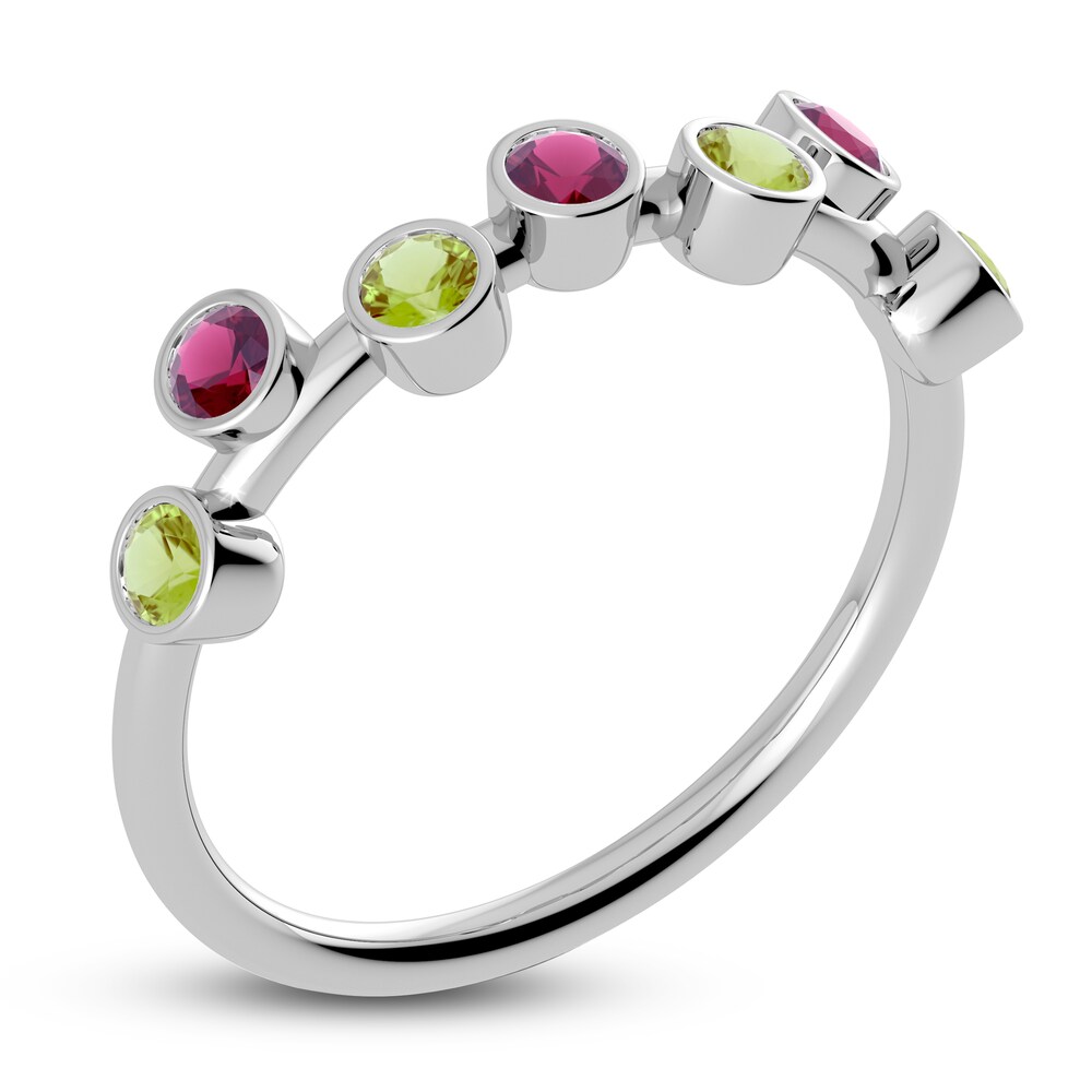 Juliette Maison Natural Peridot & Natural Rhodolite Garnet Ring 10K White Gold y1VI2X0j
