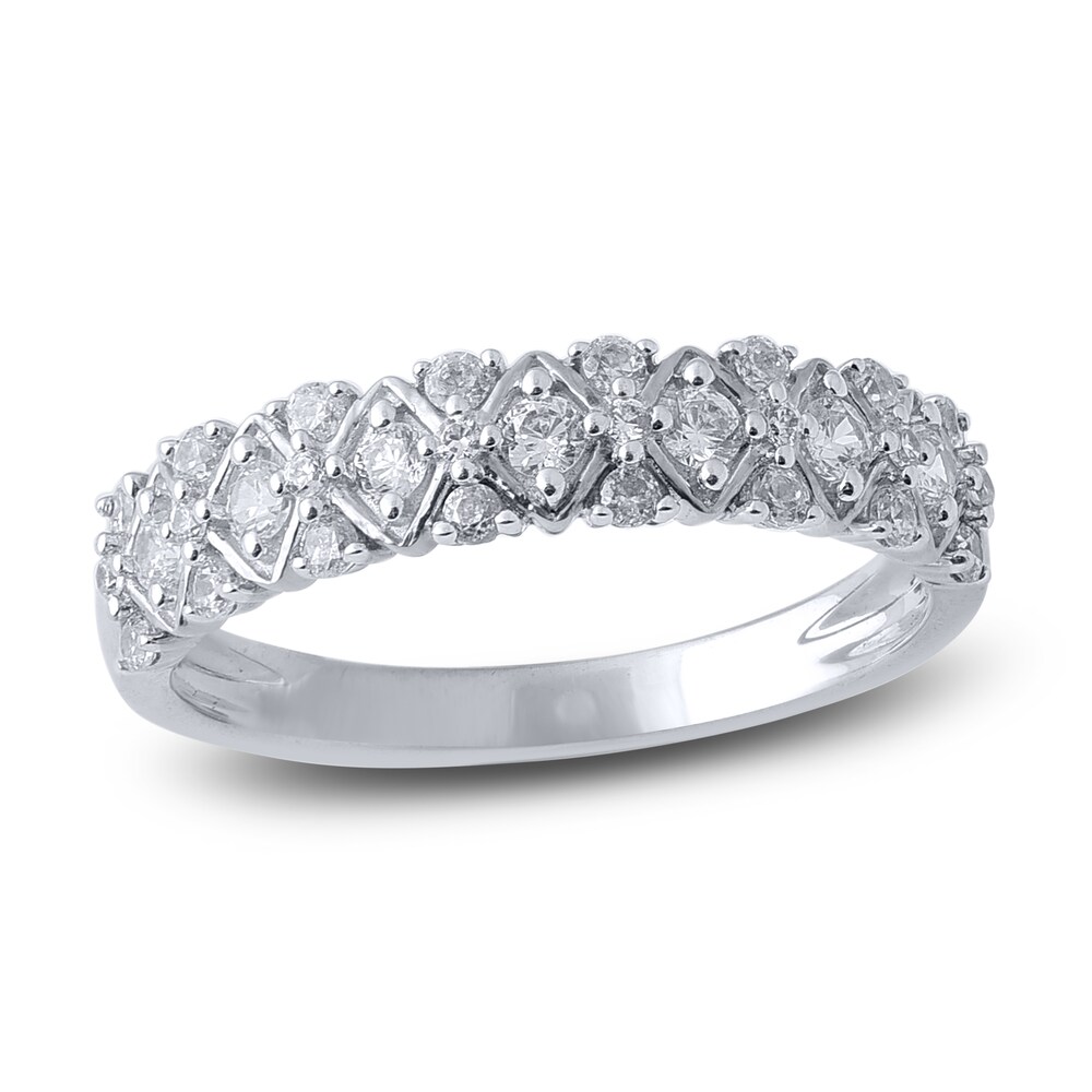 Diamond Multi-Row Anniversary Band 1/2 ct tw Round 14K White Gold yTCT2PWn Diamond Multi-Row Anniversary Band 1/2 ct tw Round 14K White Gold yTCT2PWn