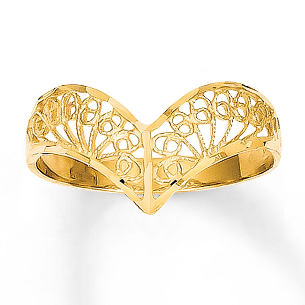 Filigree Chevron Ring 14K Yellow Gold yW2BywwW