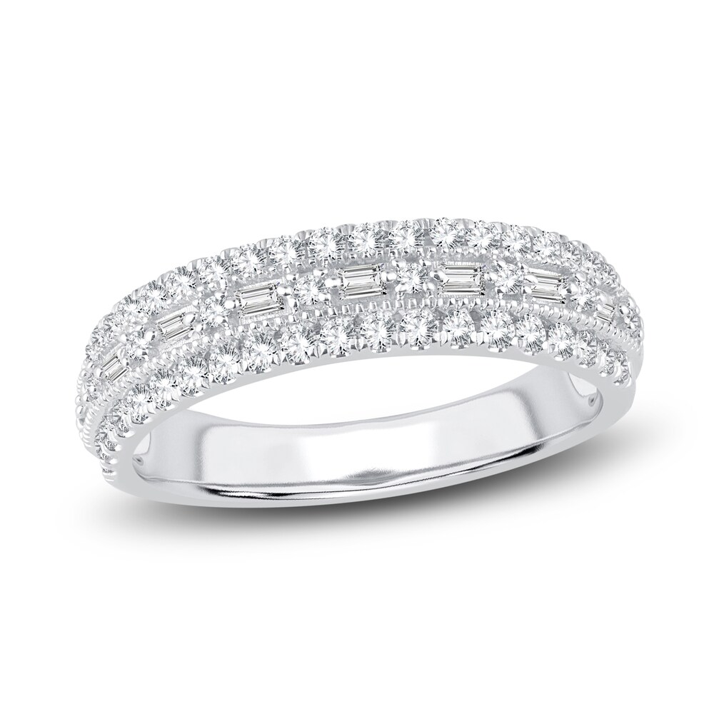 Diamond Anniversary Band 1/2 ct tw Baguette/Round 14K White Gold yXGp83Jq Diamond Anniversary Band 1/2 ct tw Baguette/Round 14K White Gold yXGp83Jq