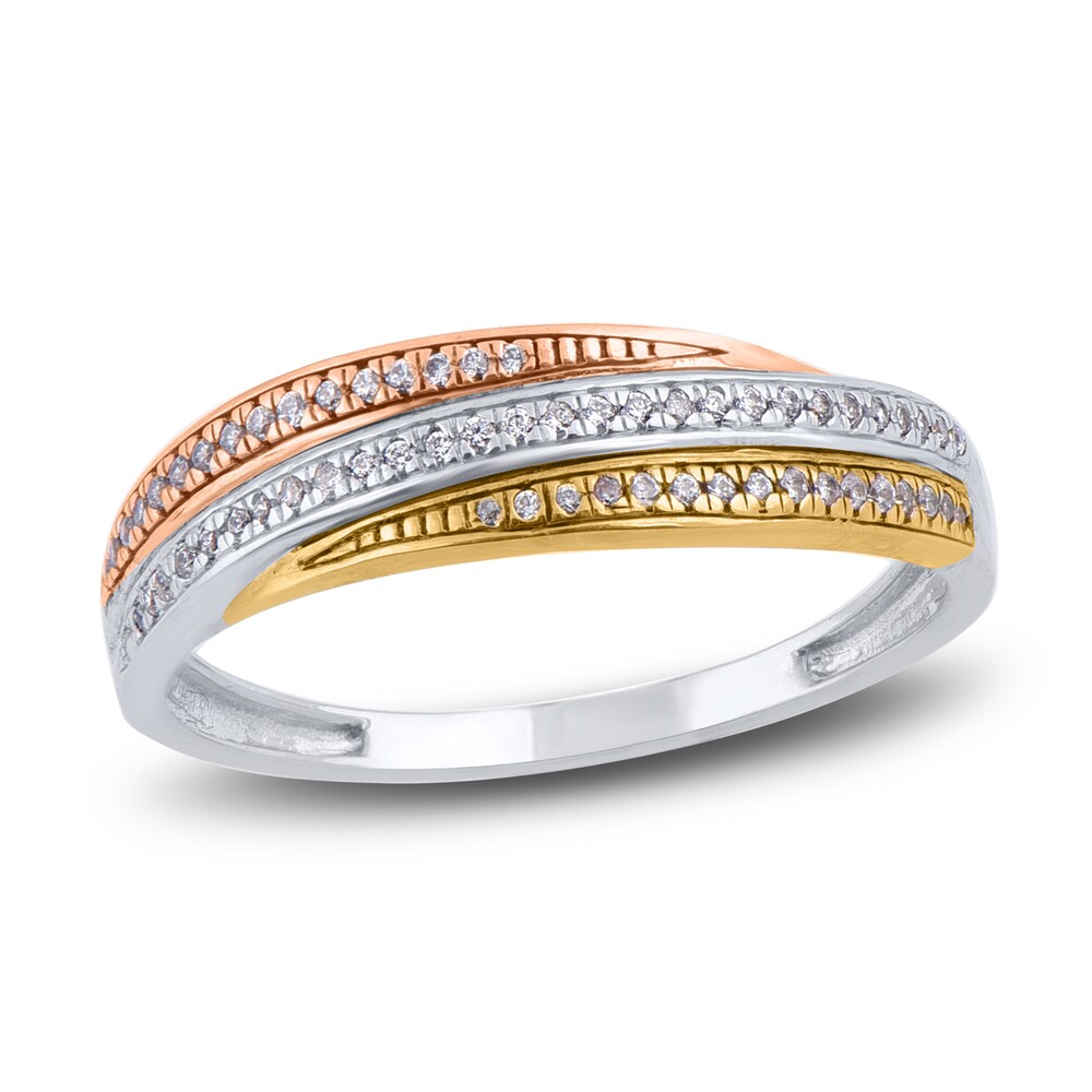 Diamond Anniversary Band 1/6 ct tw Round 14K Tri-Color Gold ycFz0se4 Diamond Anniversary Band 1/6 ct tw Round 14K Tri-Color Gold ycFz0se4