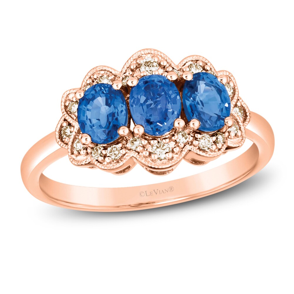 Le Vian Natural Blue Sapphire Ring 1/6 ct tw Diamonds 14K Strawberry Gold ydgqo5K4 Le Vian Natural Blue Sapphire Ring 1/6 ct tw Diamonds 14K Strawberry Gold ydgqo5K4